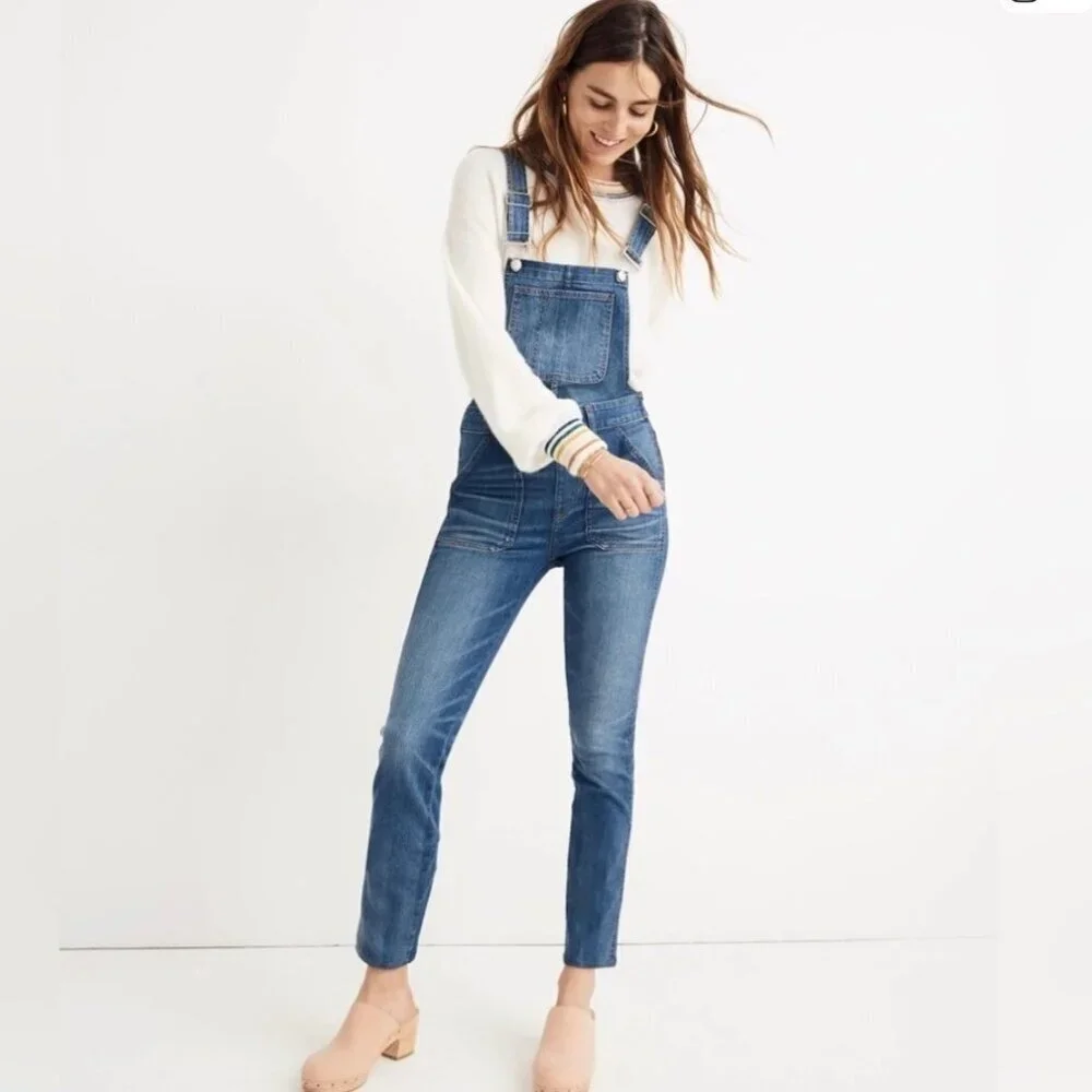Madewell Small Slim Denim Overalls Casual Boho Western Indie